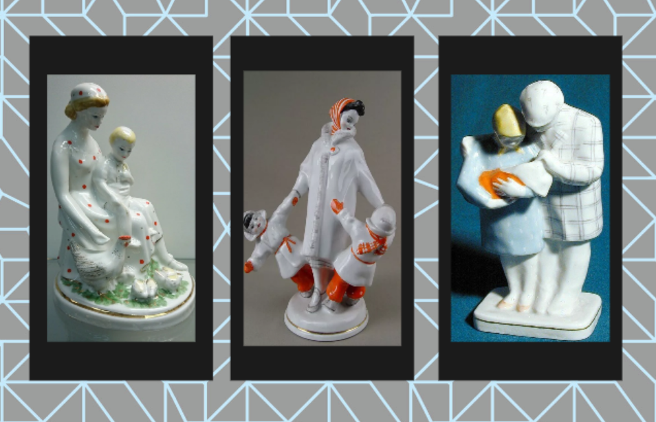 Стандартные статуэтки на тему семьи, где все герои счастливы