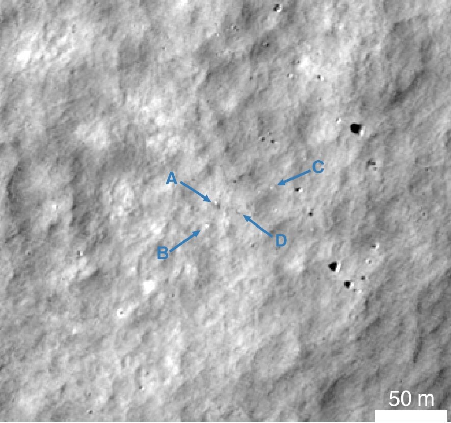 Обломки АМС "Hakuto-R" кадре LRO, изображение из открытых источников  