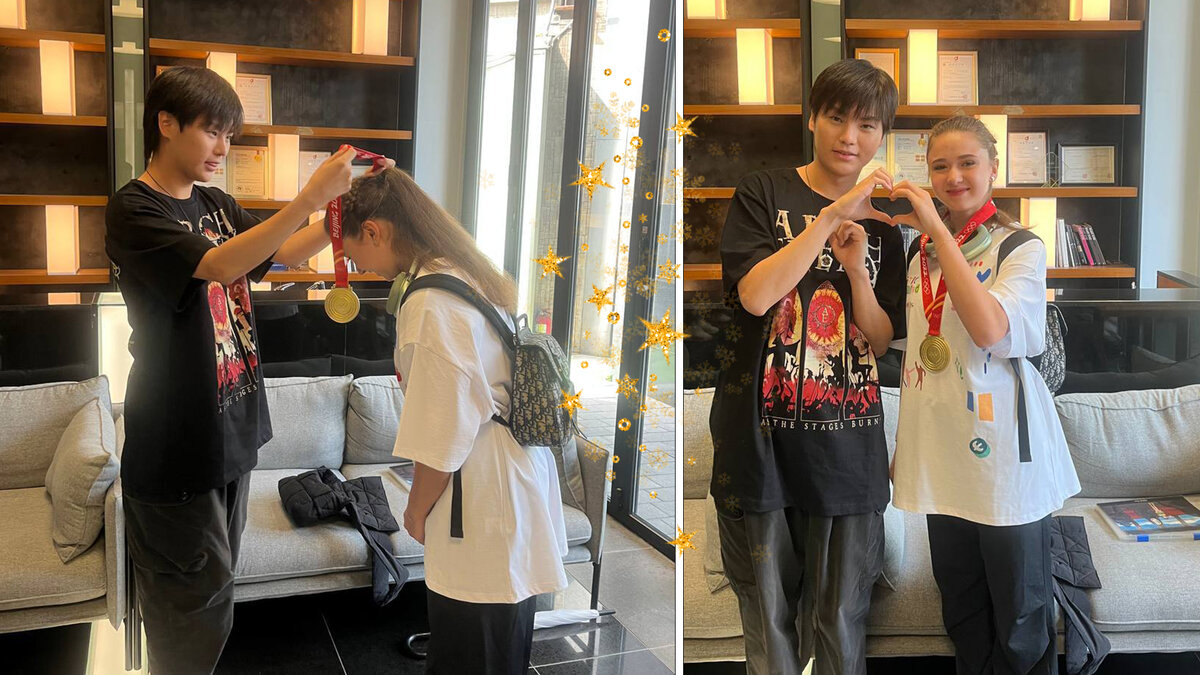 Камила Валиева и болельщик