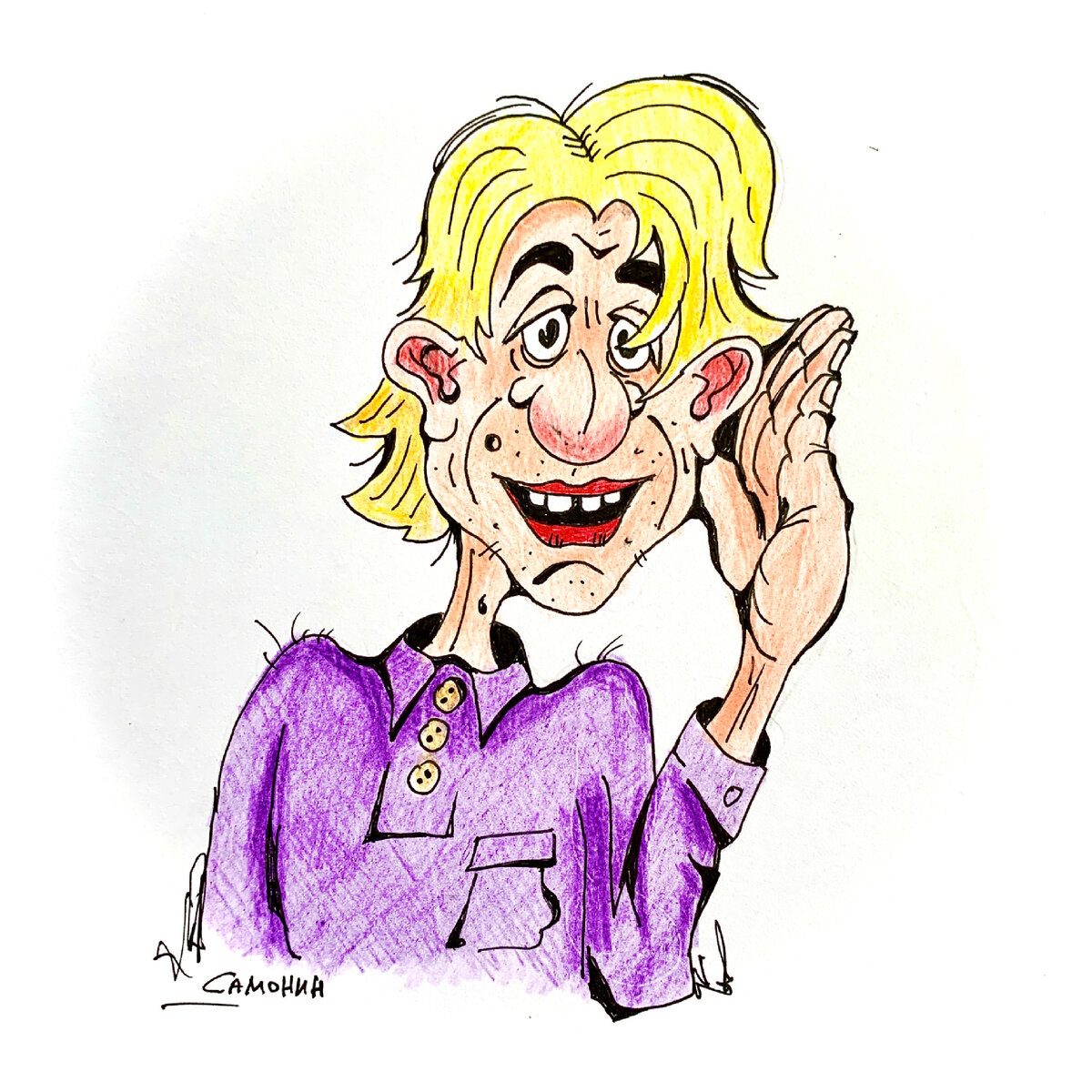 Степан Евграфович Зябликов пятернёй чешет волосики придавая им обьем и пышность