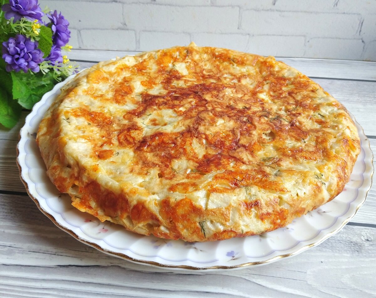 Пирог из лаваша с персиками