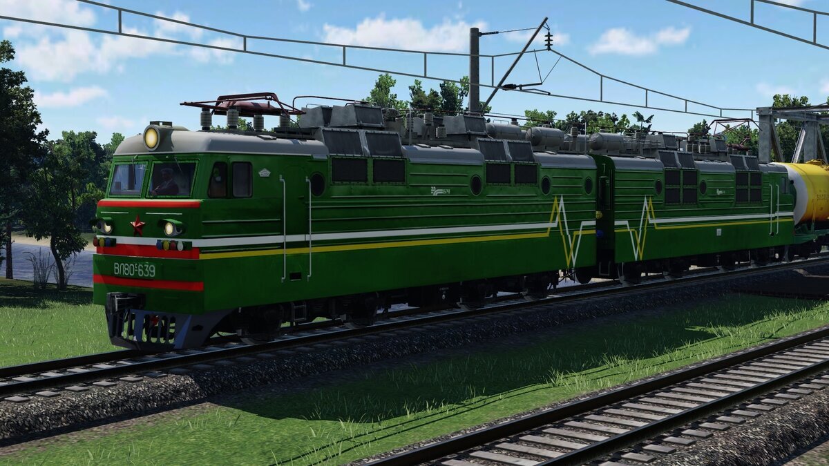Электровоз ВЛ80с в игре Transport Fever. Источник: https://steamcommunity.com/workshop/filedetails/?id=1779902489