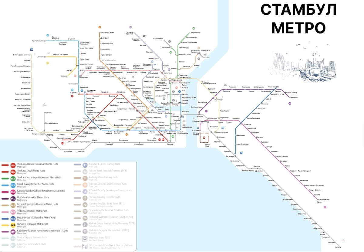 Карта метро Стамбула на русском языке tenke.tu