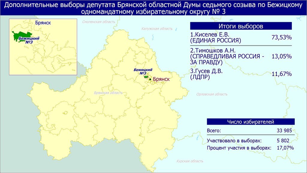 Карта избирательных участков. Результаты выборов 2024 в Брянской области по районам. Результаты выборов Брянская область 2024.
