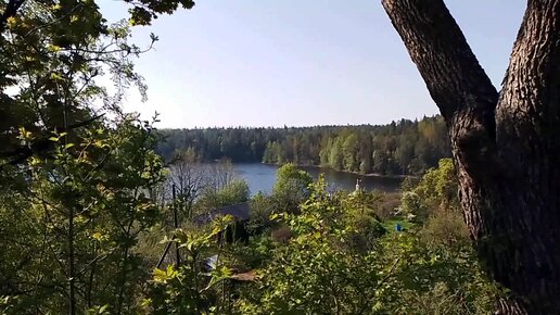 Монастырская бухта и причал на острове Валаам. Второй день в Карелии. Рядом с бухтой находится Спасо-Преображенский собор.