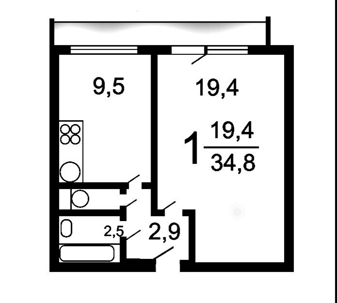Планировка дома 70х годов серии И-209А взято из открытого источника. Такая планировка была у меня