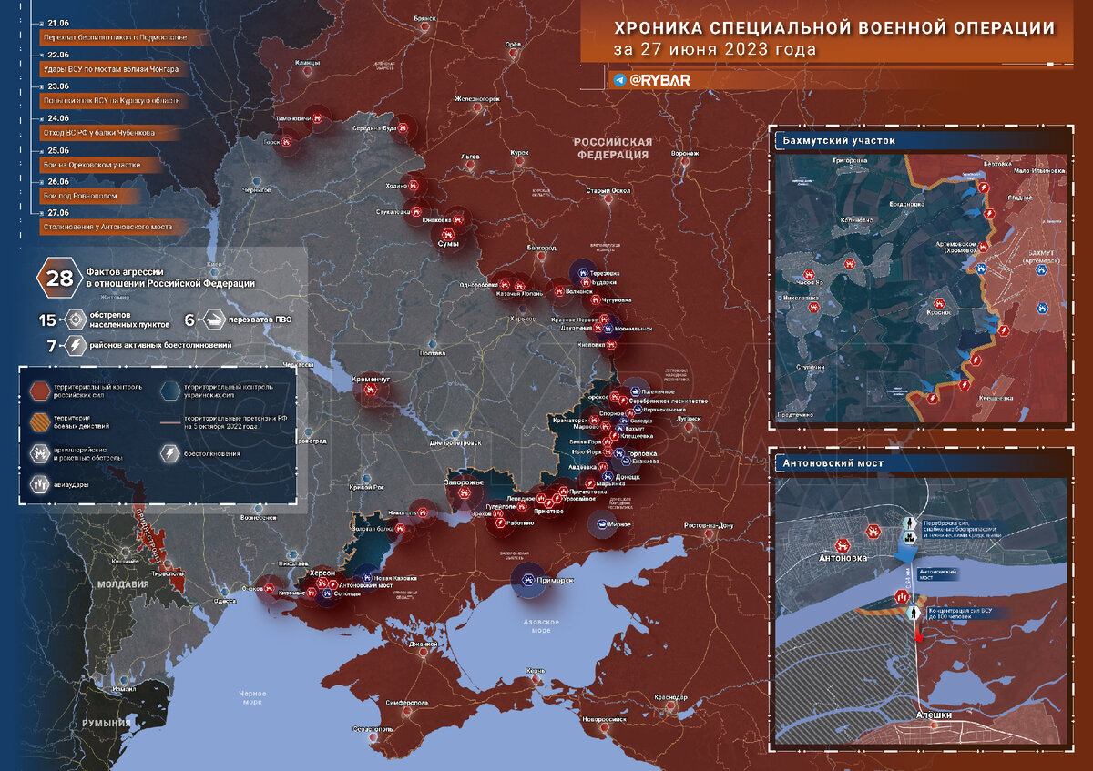 Хроника специальной военной операции за 27 июня 2023 года | Рабочее  Направление | Дзен