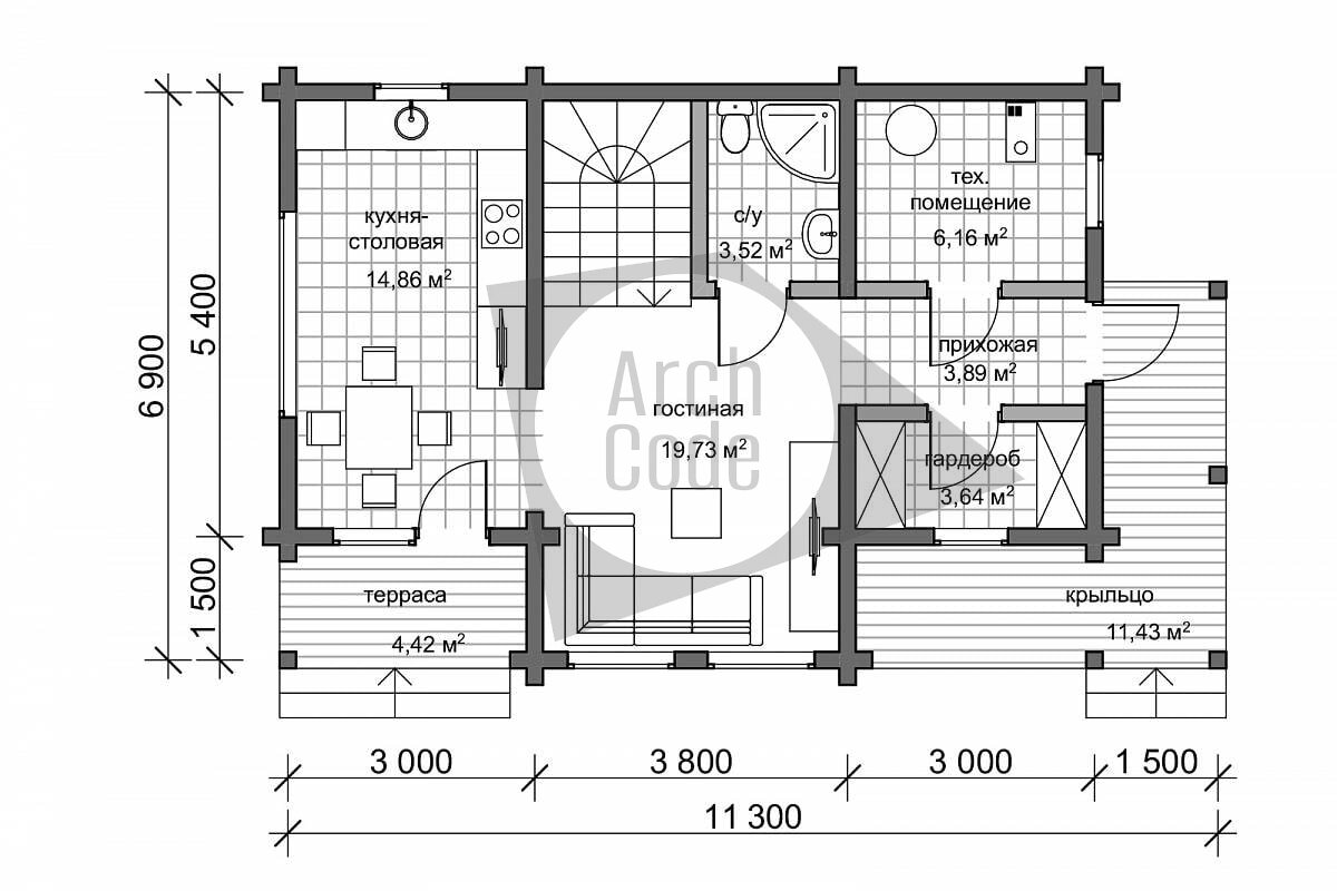 Проект маленького двухэтажного дома «Барбарис» | ArchCode | Проектирование  домов | Дзен