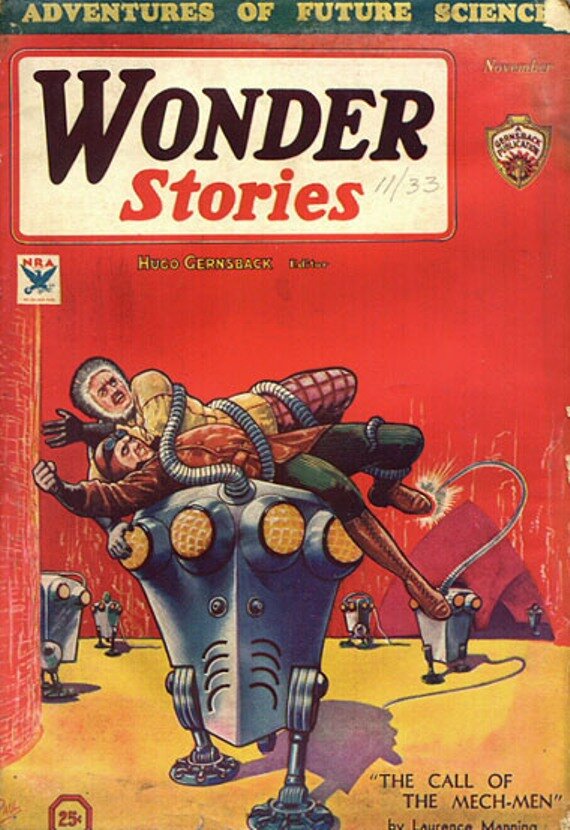 Обложка журнала "Wonder Stories", ноябрь 1933 года.