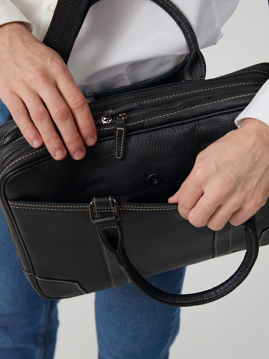 Портфель мужской из натуральной кожи бренда Faustini