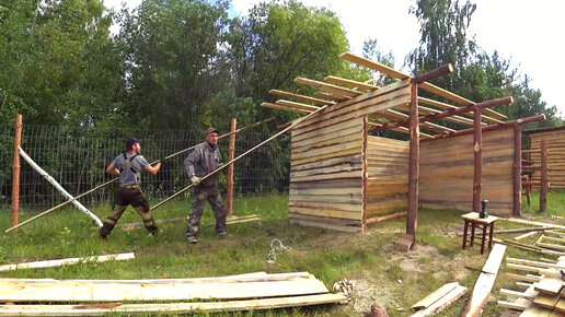 Строим дом для самого верного друга. Скосили траву. Жизнь в деревне