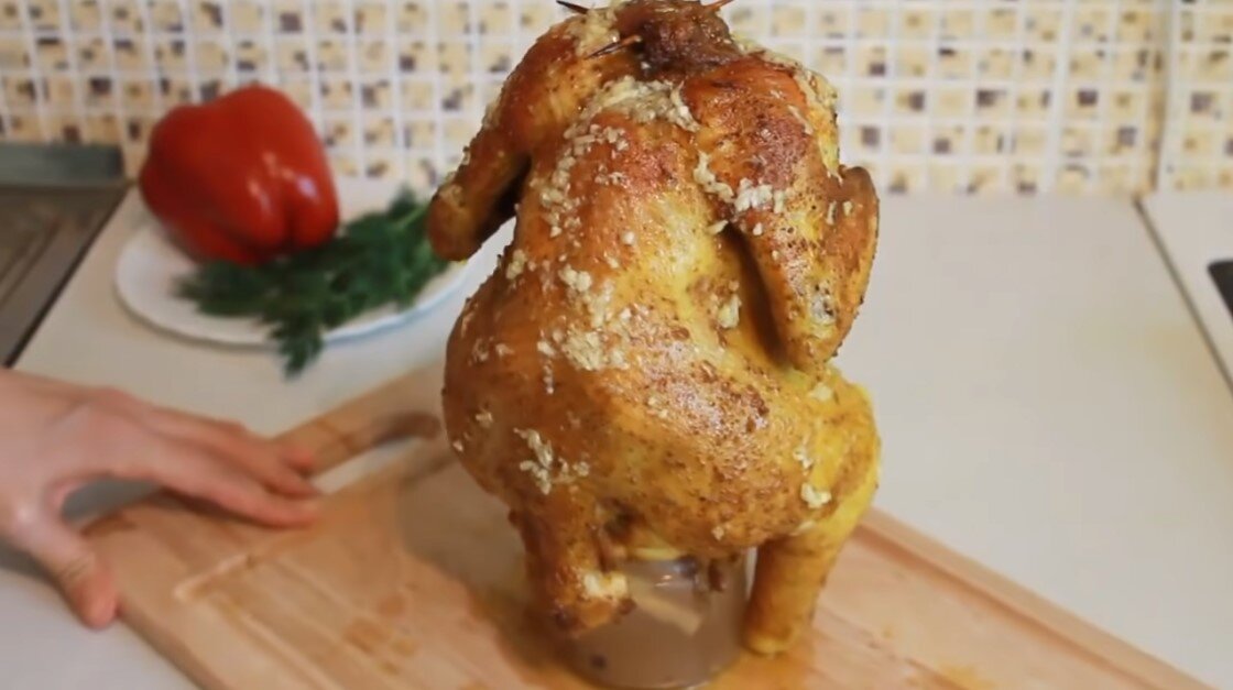 Курица гриль целиком в духовке на решётке