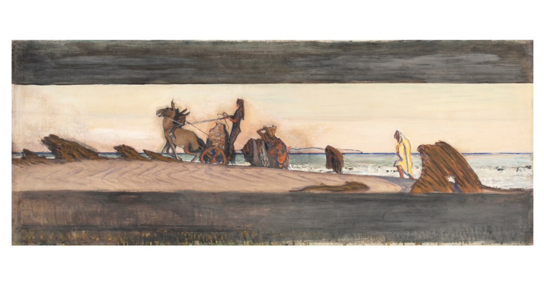 «Одиссей и Навзикая» Валентин Александрович Серов. Пастель, темпера. 1910, 34×166 см 
https://rusmuseumvrm.ru/data/collections/painting/19_20/zh-4288/index.php
