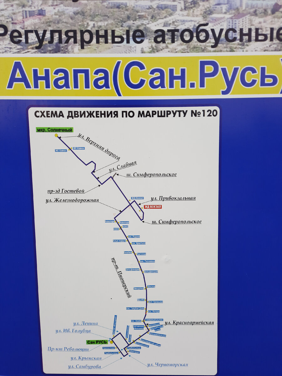 Карта движения автобусов анапа