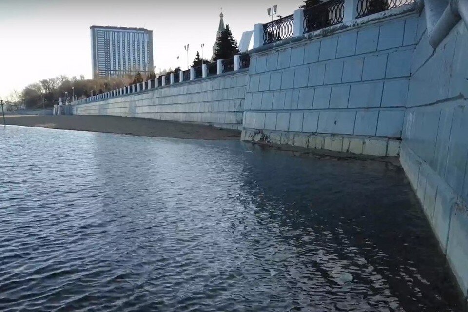    В Волге у Самары начался подъем воды. Фото: скрин видео