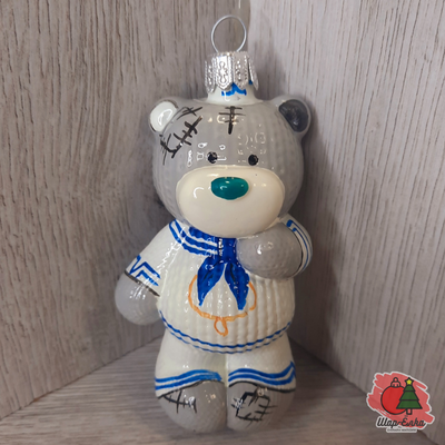 Ёлочная игрушка "Мишка моряк" (Гласс Алмаз)
