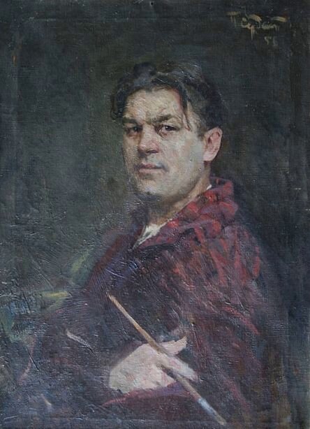    П. Ф.Судаков Автопортрет  холст, масло 1956 г.