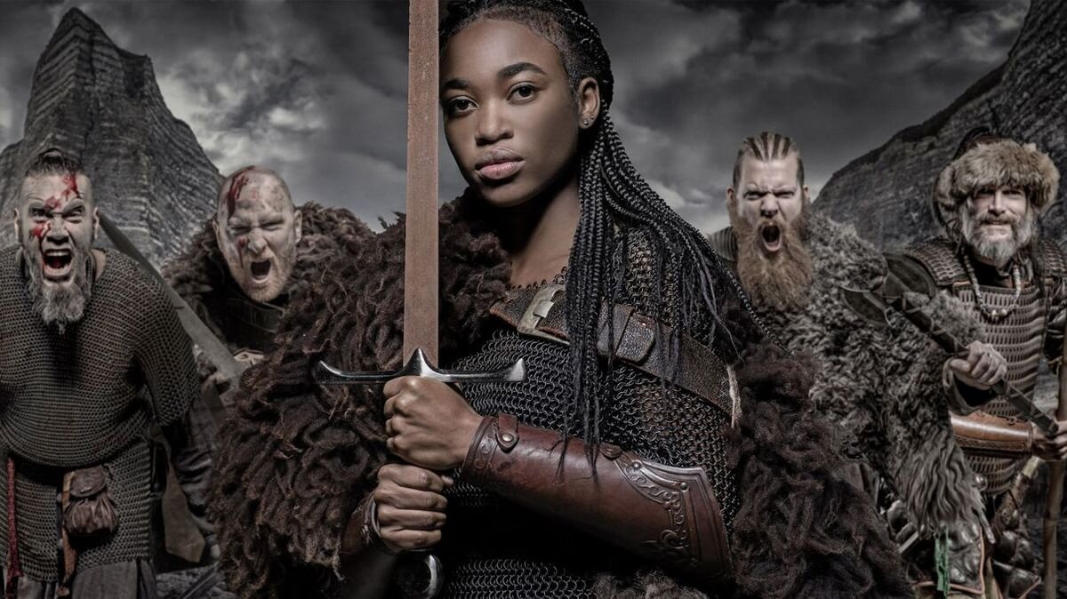 яспер пяякконен викинги. черный викинг. негр викинг. хальфдан прекрасноволосый. фото черно белый портрет викинг.