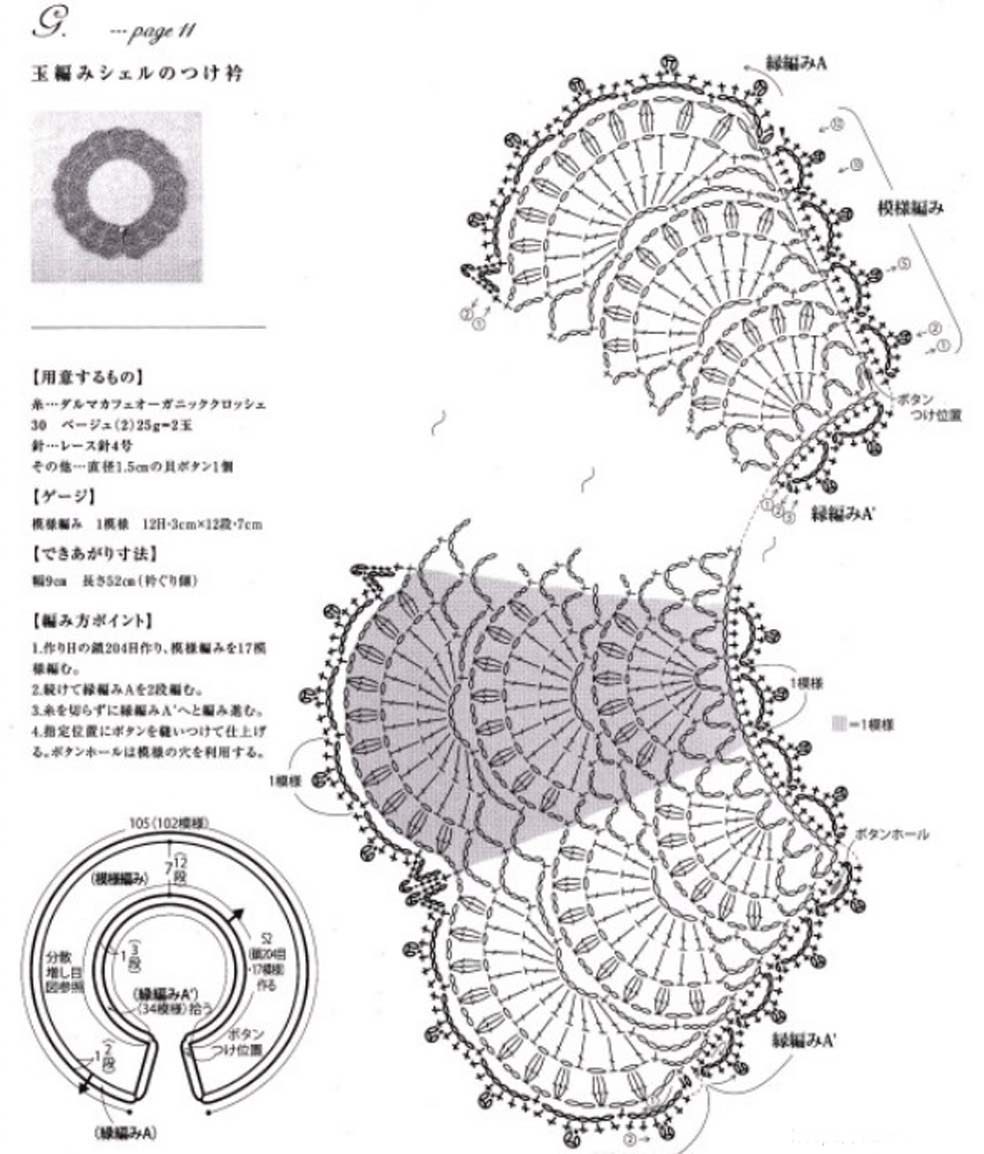 Вязание крючком воротнички ажурные схемы