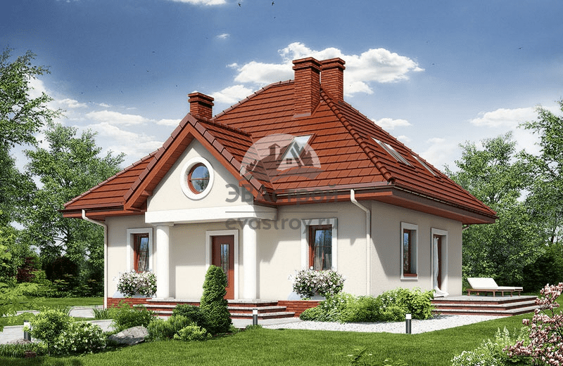 Проект дома 145 м2 из керамоблока с мансардой, эркером, балконом и террасой - 103-95