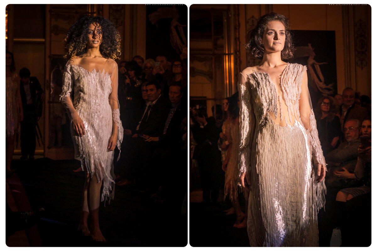 Образы из коллекции Haute Couture «LA PERLA» на показе в Торговом Представительстве РФ во Франции в рамках Парижской Недели Моды. 2018 г.