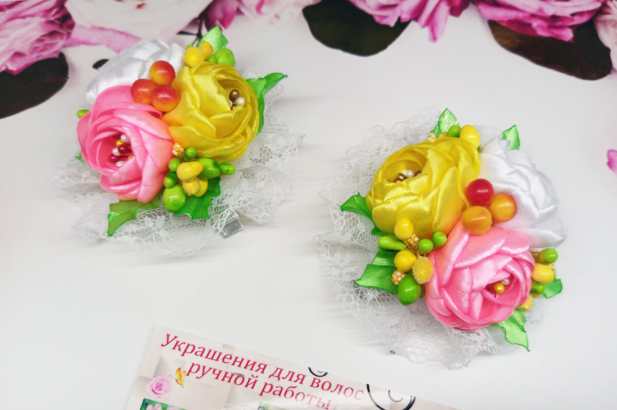 Бантики из атласной ленты своими руками