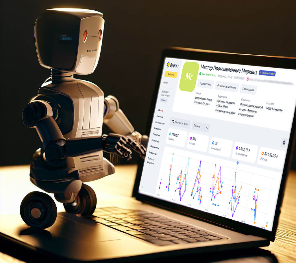 Мастер кампаний по сути нейросеть по контекстной рекламе