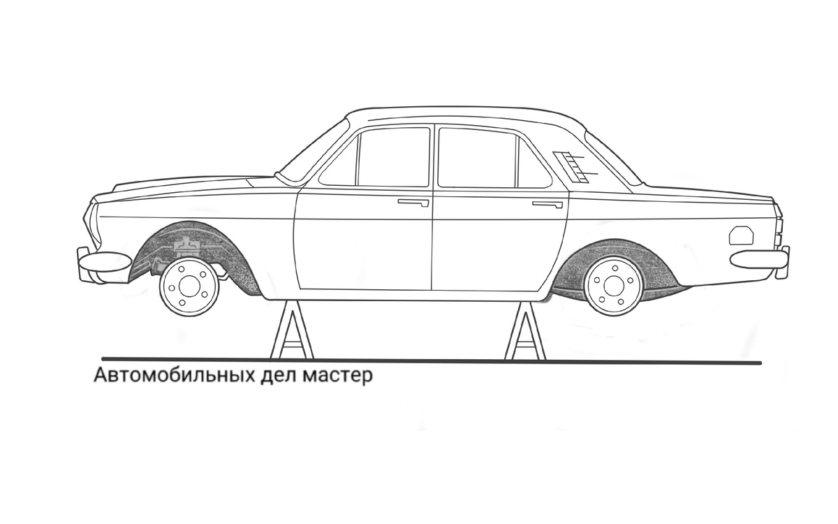 Рис. 1. Установка автомобиля на подставках.
