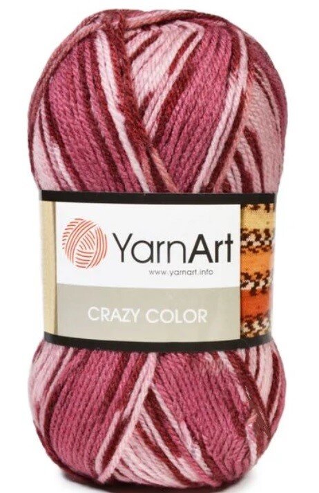 Пряжа Yarnart crazy color цвет "Розовая вишня"
