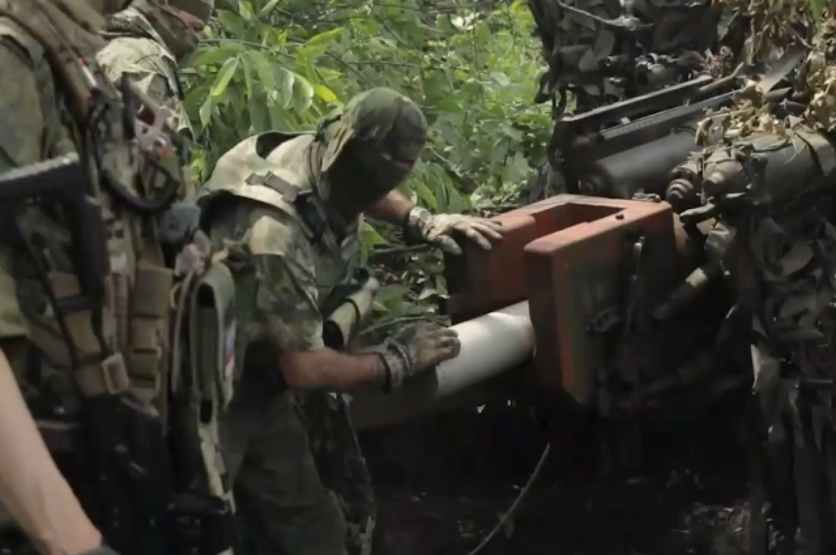    Минобороны РФ опубликовало кадры боевой работы орудий «Рапира» в зоне СВО