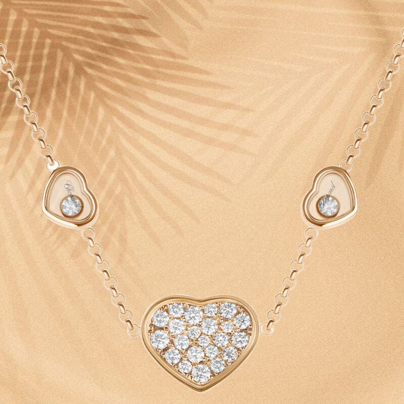 Колье Chopard Happy Diamonds из розового золота с бриллиантами