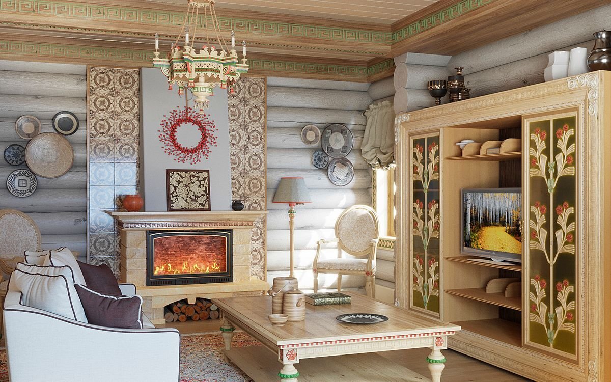 Интерьер в Русском стиле (фото взято из Яндекс.Картинки)