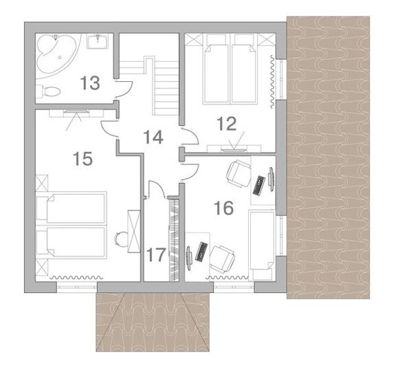 План 2-го этажа дома по проекту 22-232