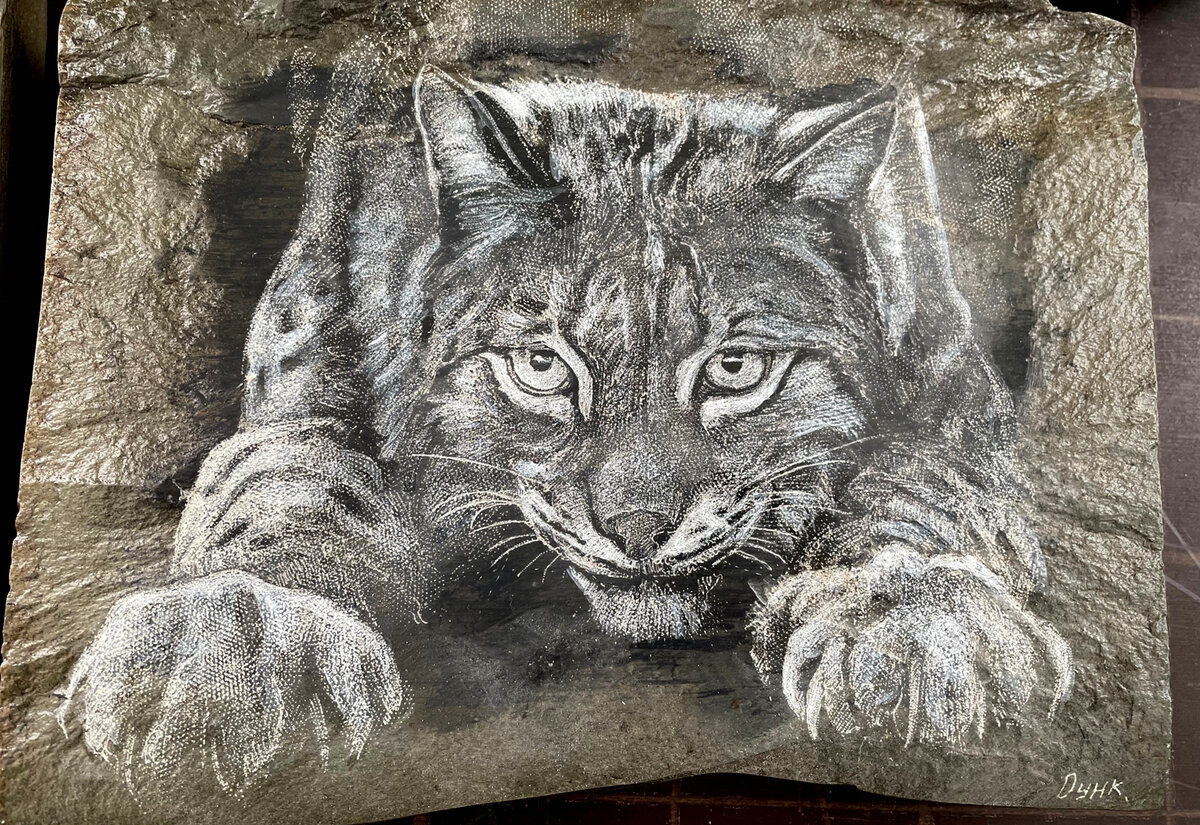 Страшно красивая кошечка в камне получилась! Правда?