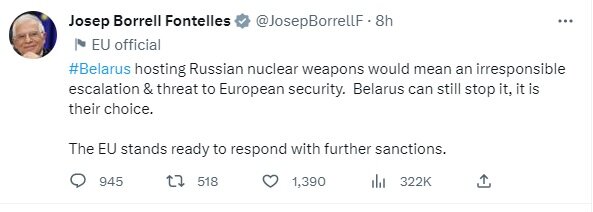 Twitter-аккаунт Жозепа Борреля