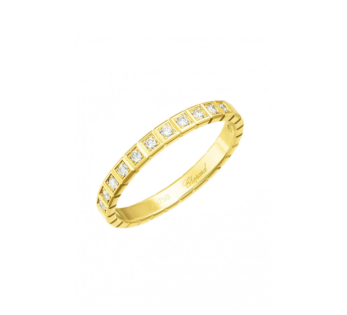 Кольцо из желтого золота с бриллиантами Ice Cube от Chopard