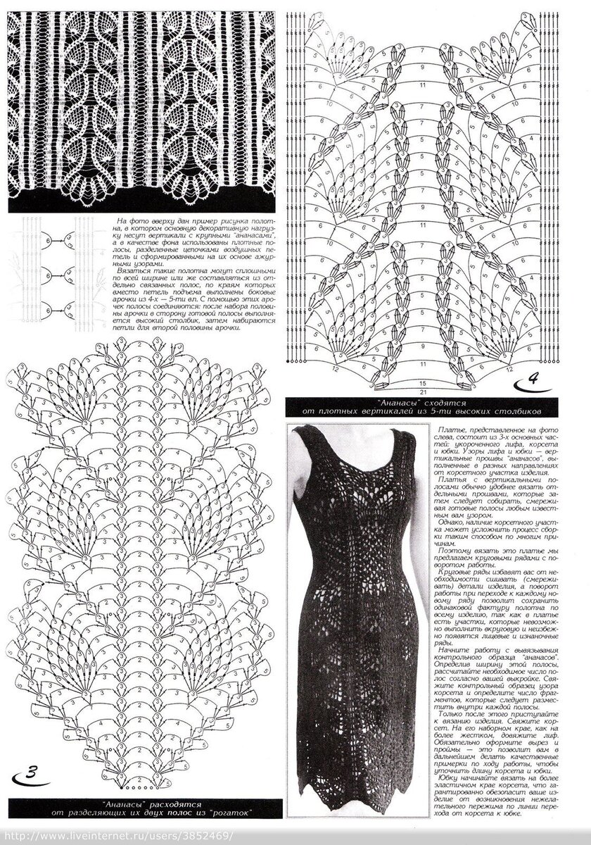 Платье ленточное кружево крючком схемы и описание