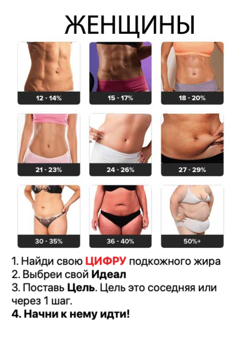 Уровни подкожного жира