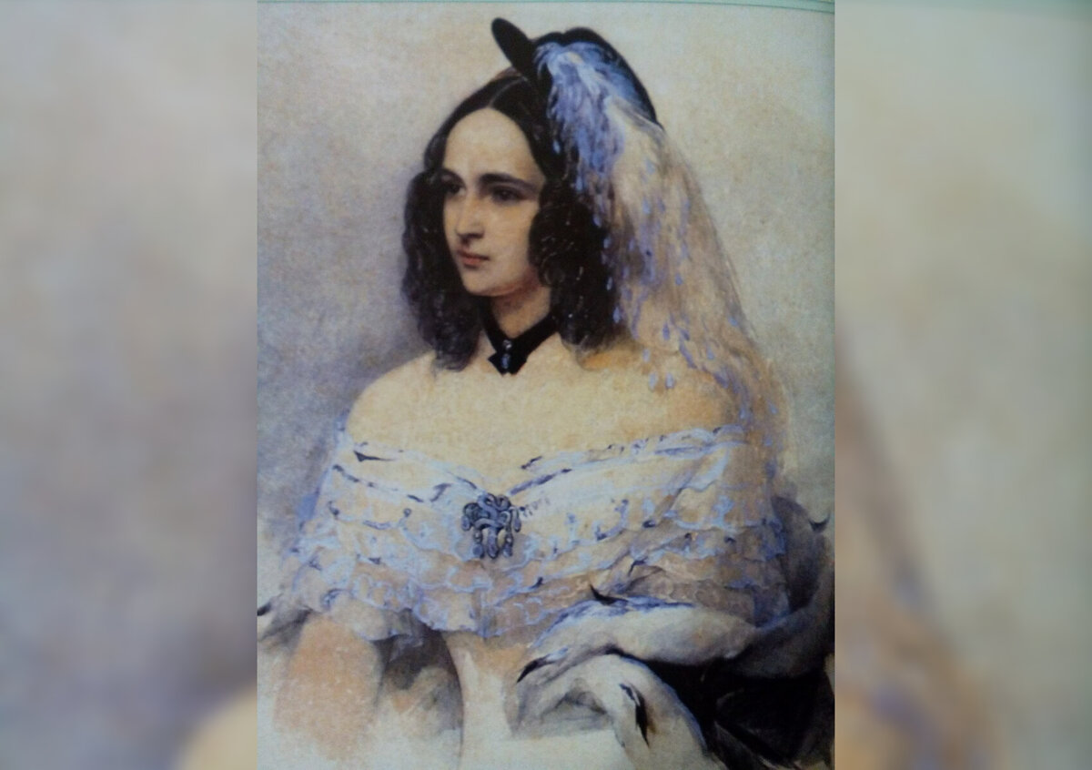 Портрет Натальи Гончаровой-Пушкиной. В. Гау. 1843 год 
