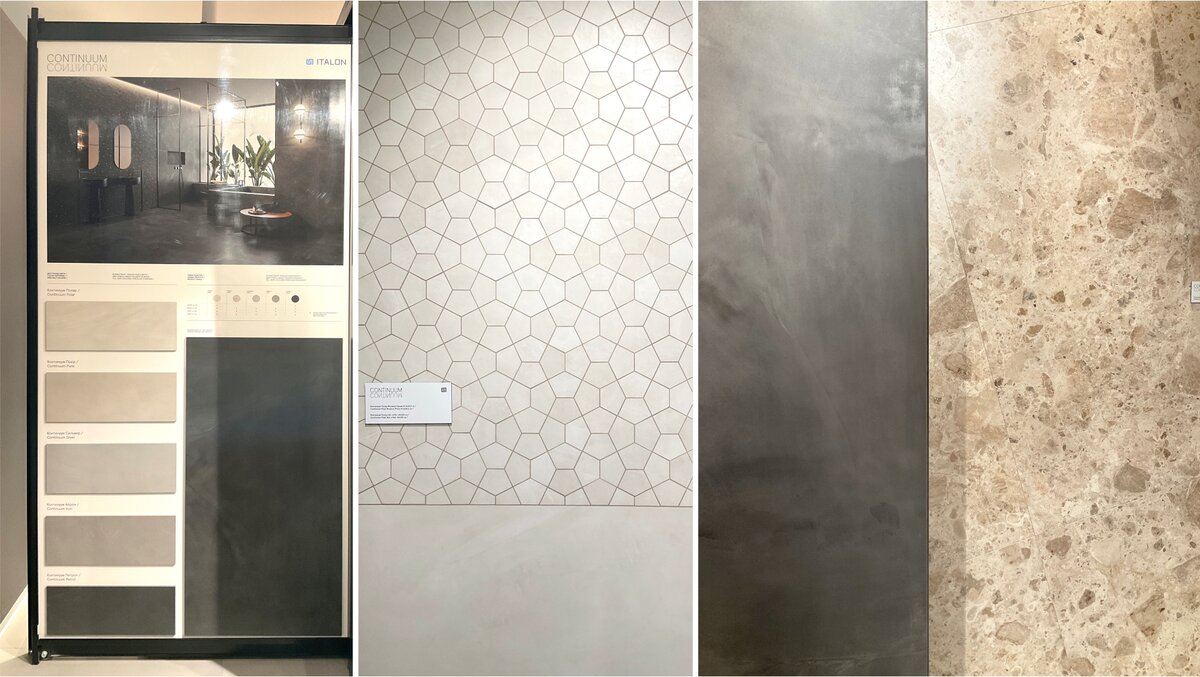 Плитка имеет эффект нанесения шпателем материала на поверхность