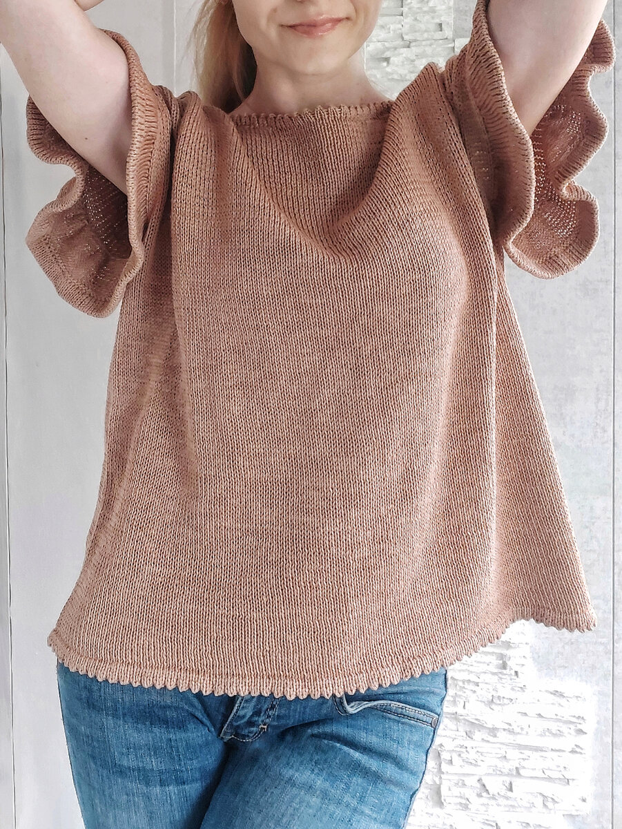Knitochka.Style Футболка с воланами из мерсеризованного хлопка