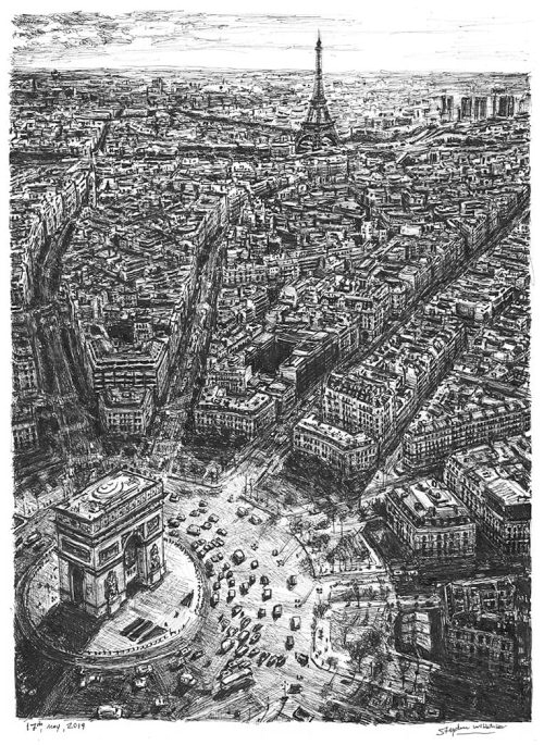 Эйфелева башня и Триумфальная арка. (Предоставлено Stephen Wiltshire)