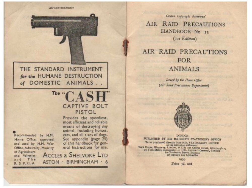 «Стандартный инструмент для гуманного уничтожения домашних животных. Обеспечивает самое быстрое, эффективное и безотказное уничтожение любых животных, включая лошадей, кошек и собак всех размеров. Общие инструкции по применению приведены в приложении на стр. 25»