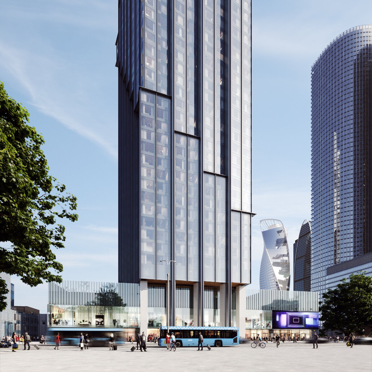 Мфк дом дау. Дом дау строительство. Москва сити дом дау проект. Небоскреб дом дау. Многофункциональный жилой комплекс.