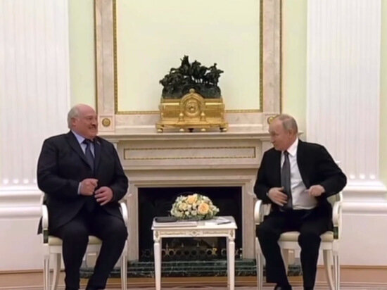     Владимир Путин и Александр Лукашенко. Фото: Кадр из видео.