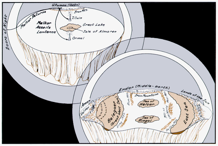 Плоский мир из "Атласа Средиземья"