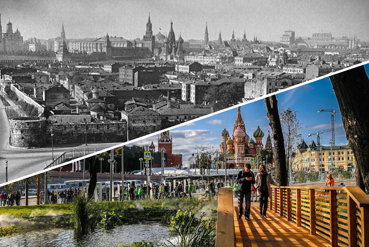 Район Зарядье "было/стало"