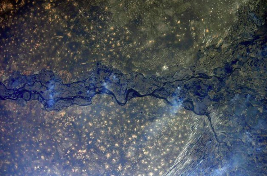 Фото Волги с борта МКС Фото: Антон Шкаплеров