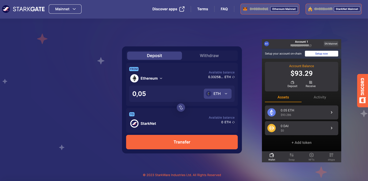 Рис 2. Отправляю ETH через мост