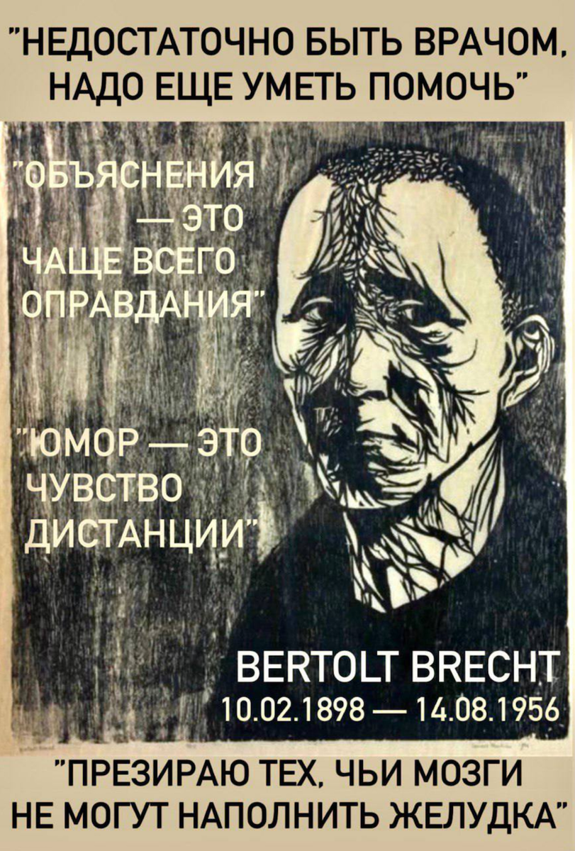 Бертольт Брехт: Бояться надо не смерти, а пустой жизни | Николай Цискаридзе  | Дзен